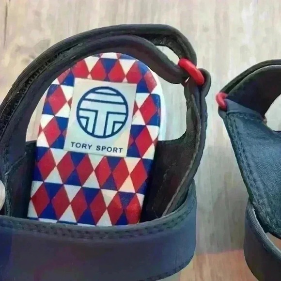 Tory Burch Tory Sport Velcro Sandals Navy sz 7.5 (runs small) - Picture 2 of 15